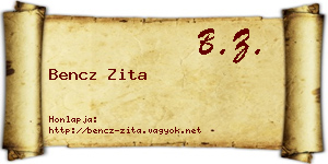 Bencz Zita névjegykártya