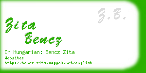 zita bencz business card